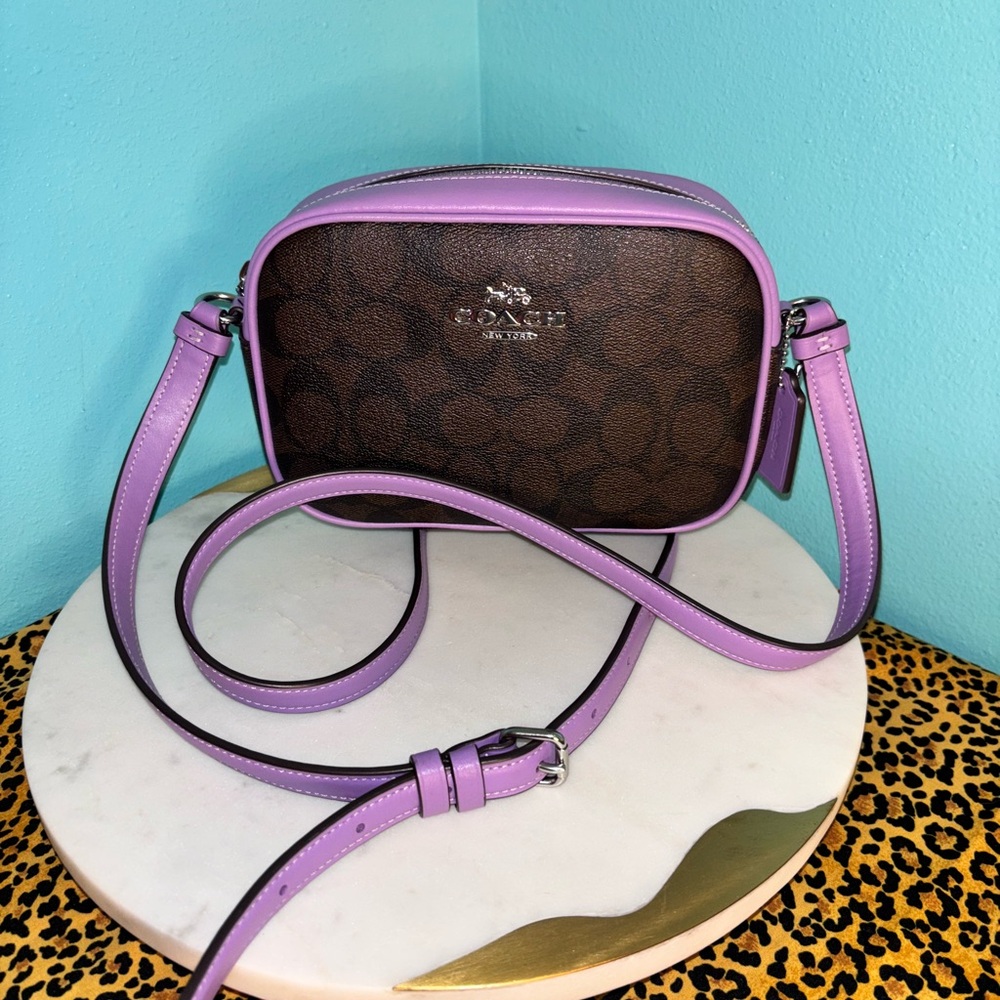 Coach Crossbody Bag in Brown and Lavender